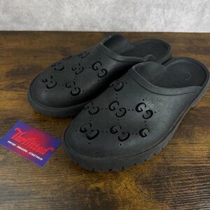 Gucci Slip-On Sandal Cut Out Monogram Black Size 13 UK / 13.5 US Men’s Designer